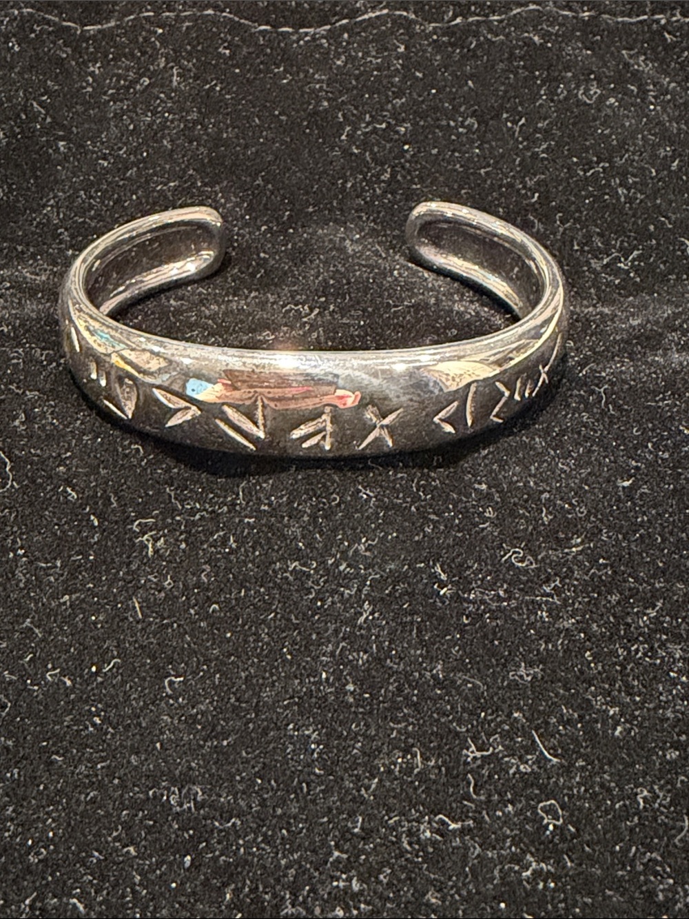 RLM Studio 925 Silver Engraved Open Cuff Bracelet